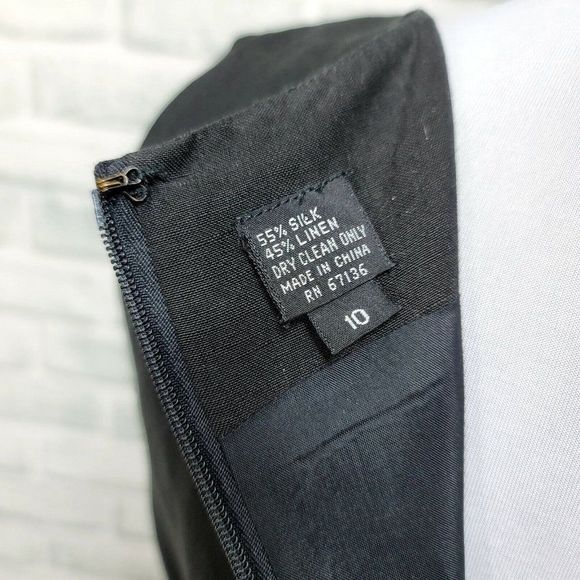 YL by Yair Womens 10 Linen Blend V-neck Sleeveless Fit Flare Faux Button Dress - Picture 9 of 9